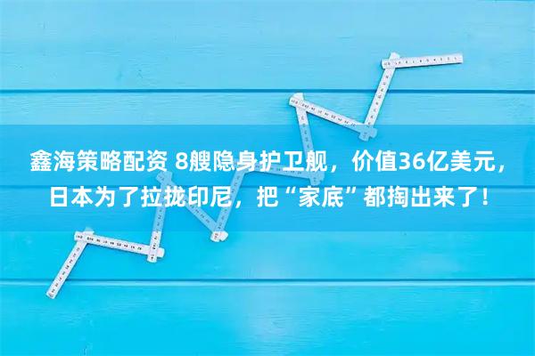 鑫海策略配资 8艘隐身护卫舰，价值36亿美元，日本为了拉拢印尼，把“家底”都掏出来了！